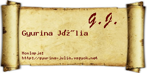 Gyurina Júlia névjegykártya